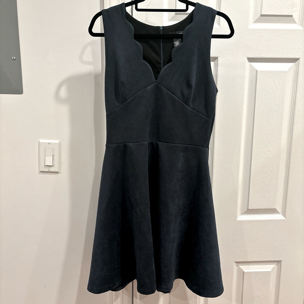 AQUA emerald green suede dress